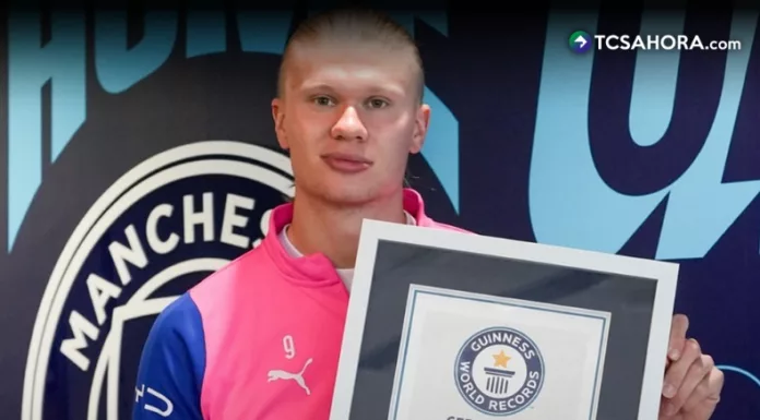 Este jueves, Erling Haaland recibió los certificados de los récords Guinness con el Manchester City y la selección de Noruega.