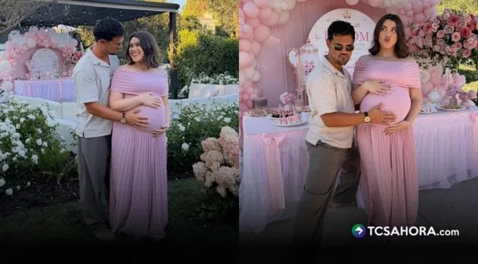 Taylor Dome compartió las primeras fotos de su baby shower, una celebración en tonos rosa con postres, flores y varios detalles para recibir a su hija.