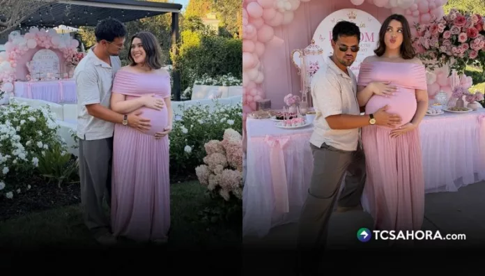 Taylor Dome compartió las primeras fotos de su baby shower, una celebración en tonos rosa con postres, flores y varios detalles para recibir a su hija.