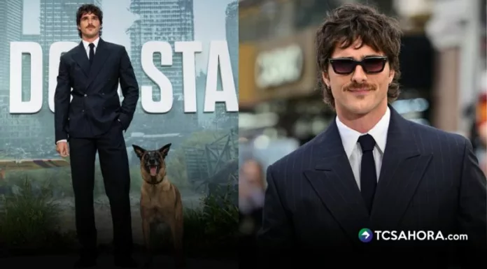Jacob Elordi llamó la atención en el estreno mundial de “The Dog Stars” al caminar por la alfombra acompañado por Rak Jasper, uno de los perros actores de la película.