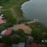 Sequía reduce el nivel del agua en la laguna de Olomega