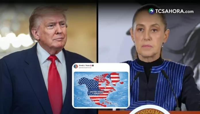Trump publica mapa donde la bandera de EE.UU. cubre México y CA