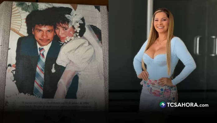 La conductora utilizó el trend de los años 80 para recordar a sus padres, quienes fallecieron en 2019, y compartió una fotografía original de su boda.