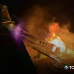 Avión con cantante brasileño a bordo se incendia en pista