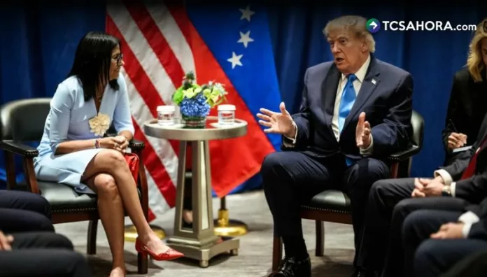 Delcy Rodríguez y Donald Trump sostuvieron una reunión