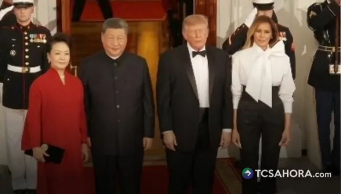 Donald Trump y Melania recibieron este jueves a Xi Jinping y a su esposa para una cena de Estado en la Casa Blanca.