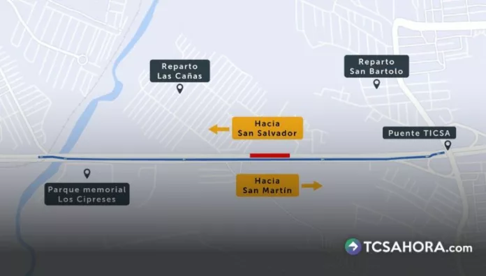 El tramo intervenido se encuentra entre los sectores de Reparto Las Cañas y Reparto San Bartolo, en las cercanías del puente de Ticsa.