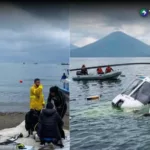 Helicóptero se desploma sobre Lago de Atitlán, Guatemala
