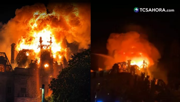 Incendio consume torre de histórico ayuntamiento en Francia