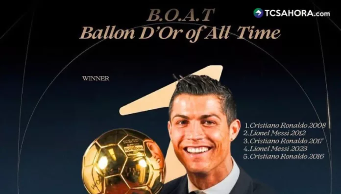 El Balón de Oro de 2008, de Cristiano Ronaldo, fue elegido por los aficionados como el mejor de la historia.